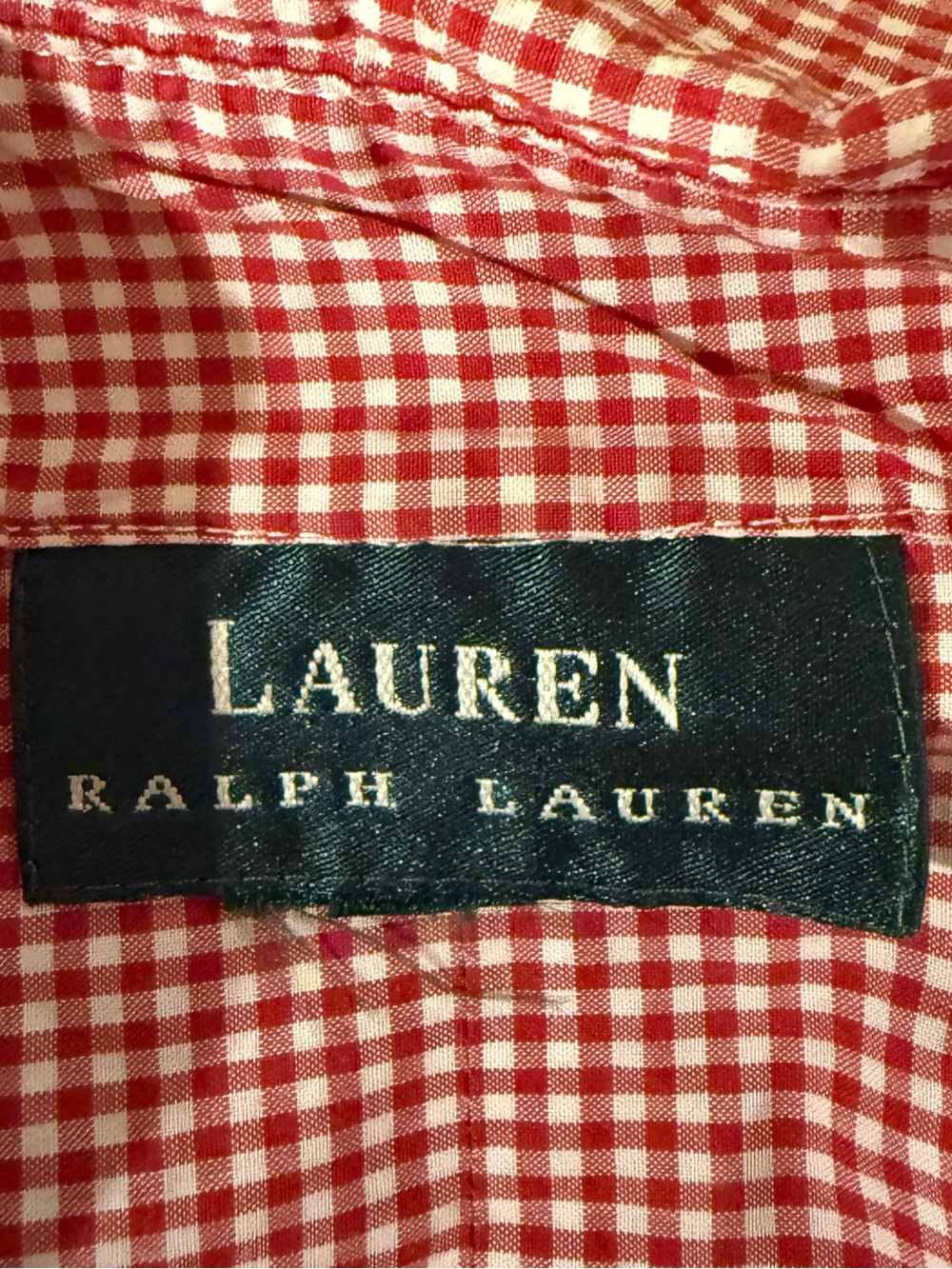 Ralph Lauren Women's Gingham Button-Down Shirt (no size tag - see description) - Picture 2 of 5
